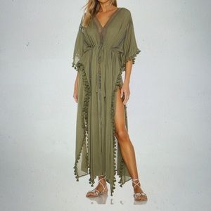 NWT Michael Stars Farrah Caftan in Olive - one size